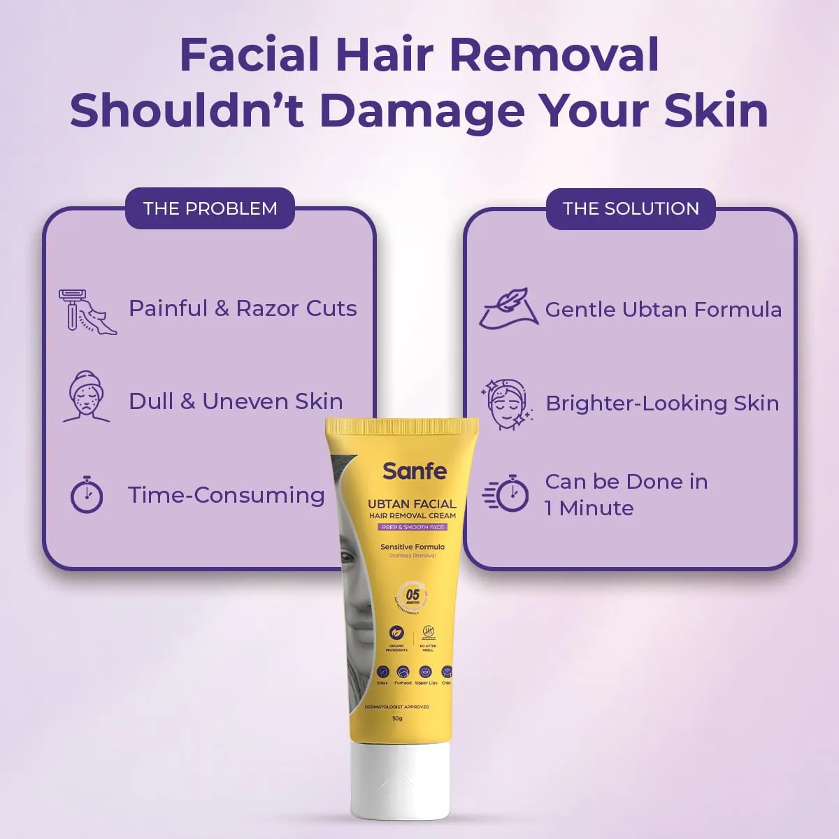 Sanfe Ubtan Facial Hair Removal Cream