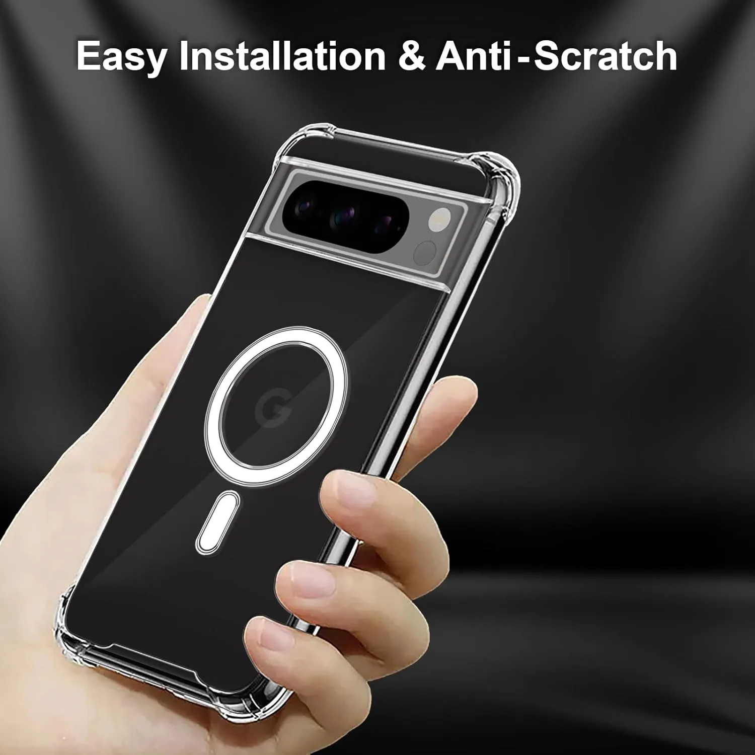 Close‑up of magnetic lock and MagSafe alignment