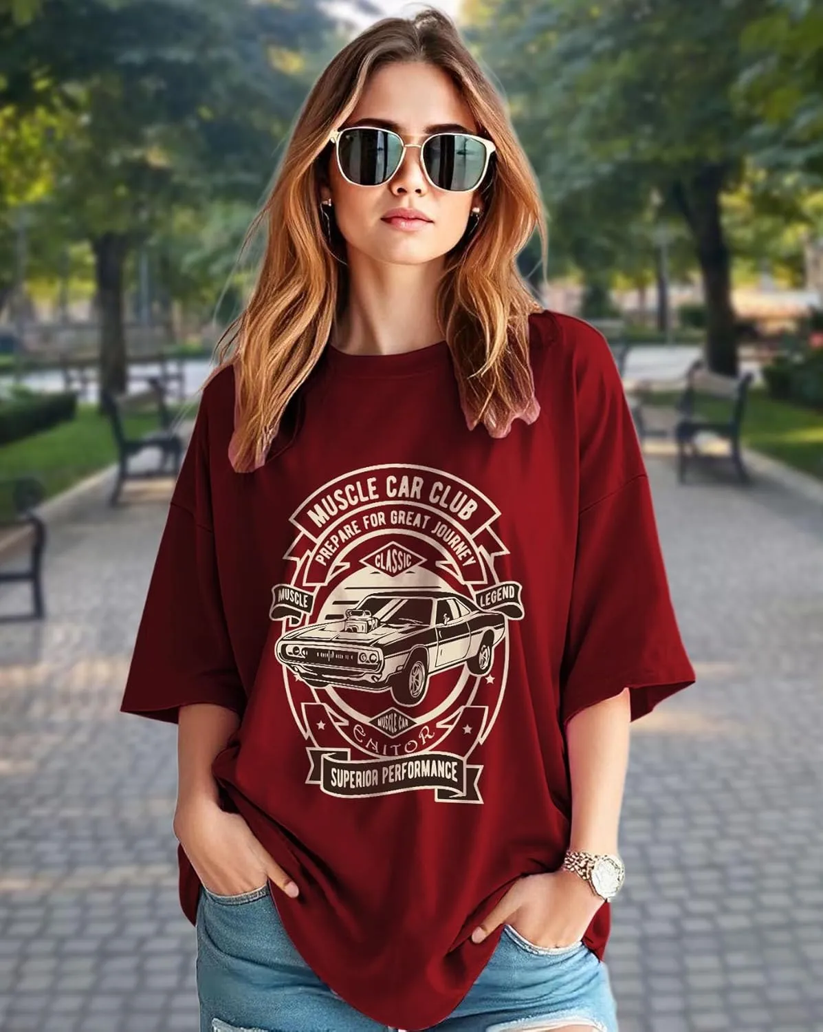 Front View AUSK Oversized T-Shirt