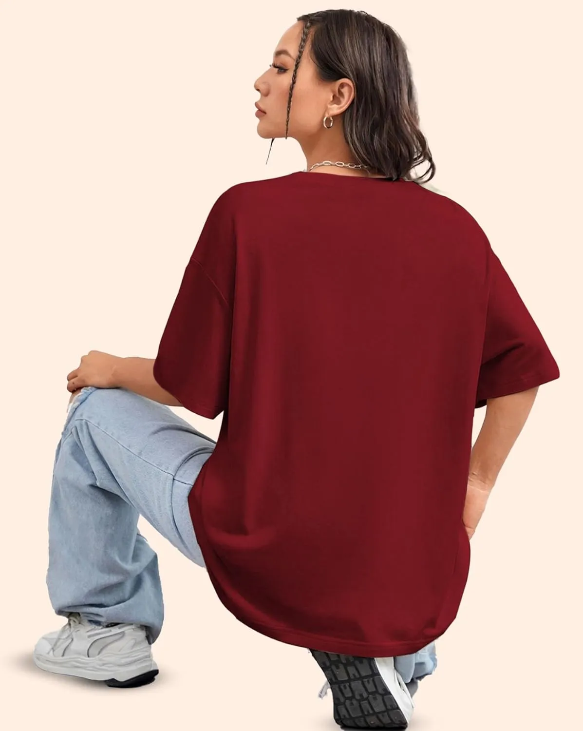 Back View AUSK Oversized T-Shirt