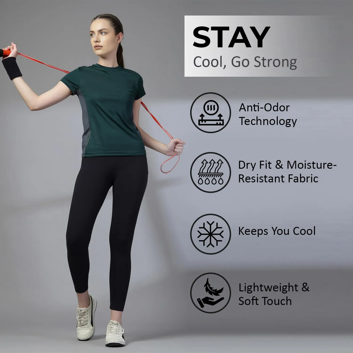 CHKOKKO Gym Tshirt for Women Side View