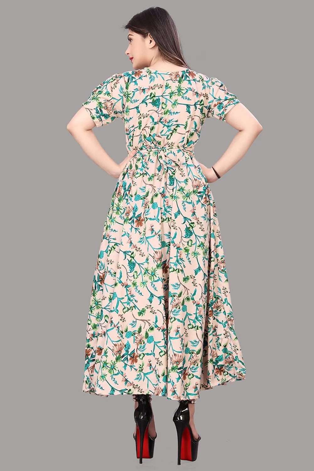 Flared A-Line Maxi Dress Back View