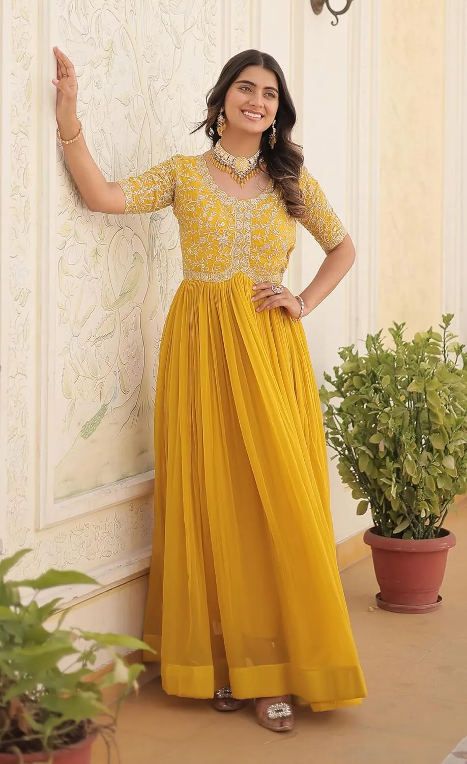 Fashion Basket Georgette Embroidered Anarkali Gown 2
