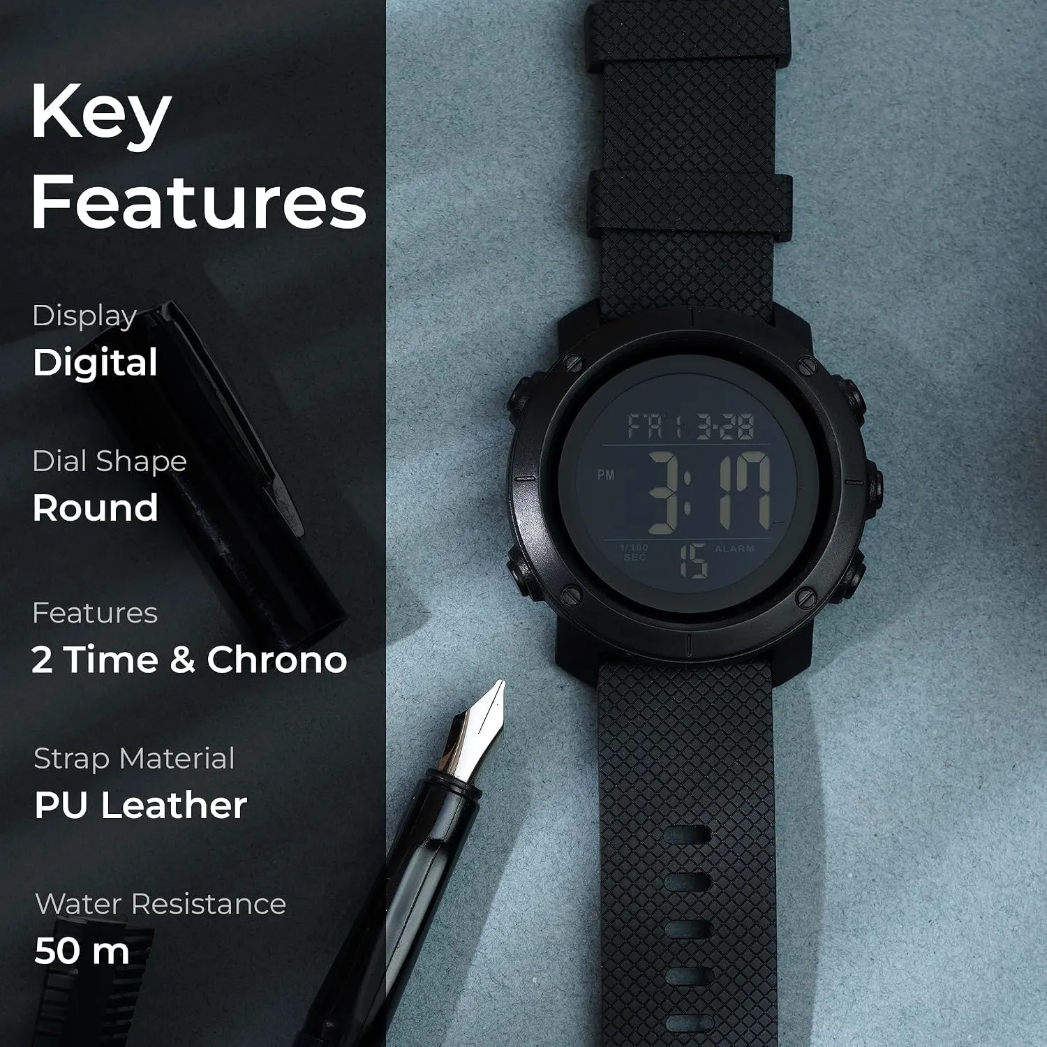 SKMEI Men's Digital Sports Watch Side View