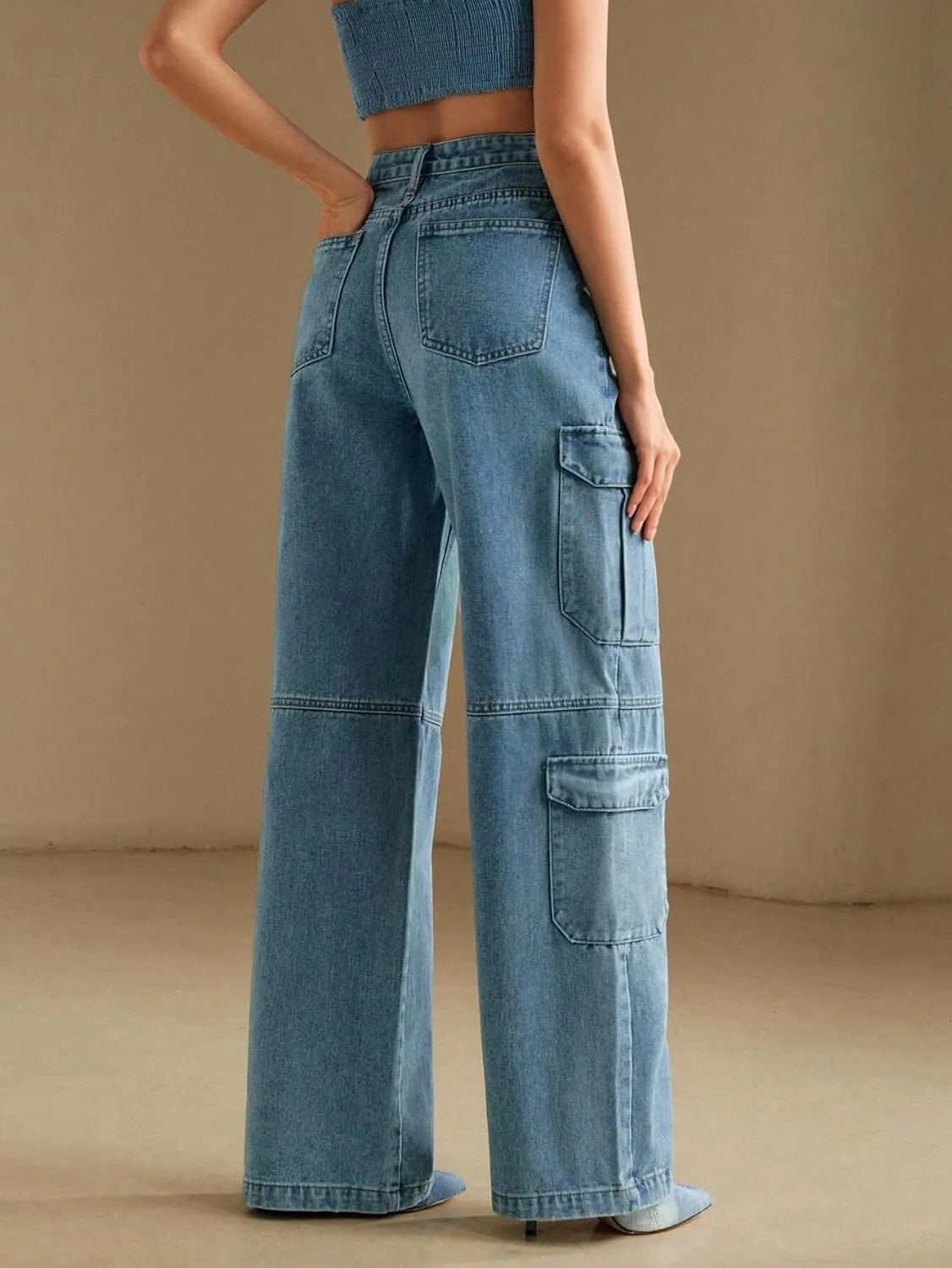 GRECIILOOKS Cargo Jeans Side View