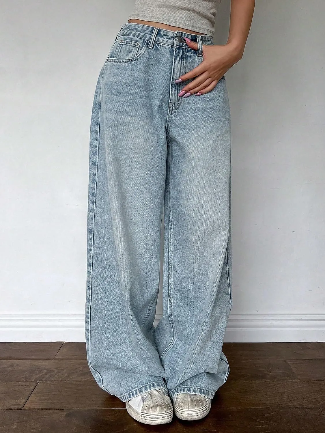 Shasmi Loose Fit Black Jeans