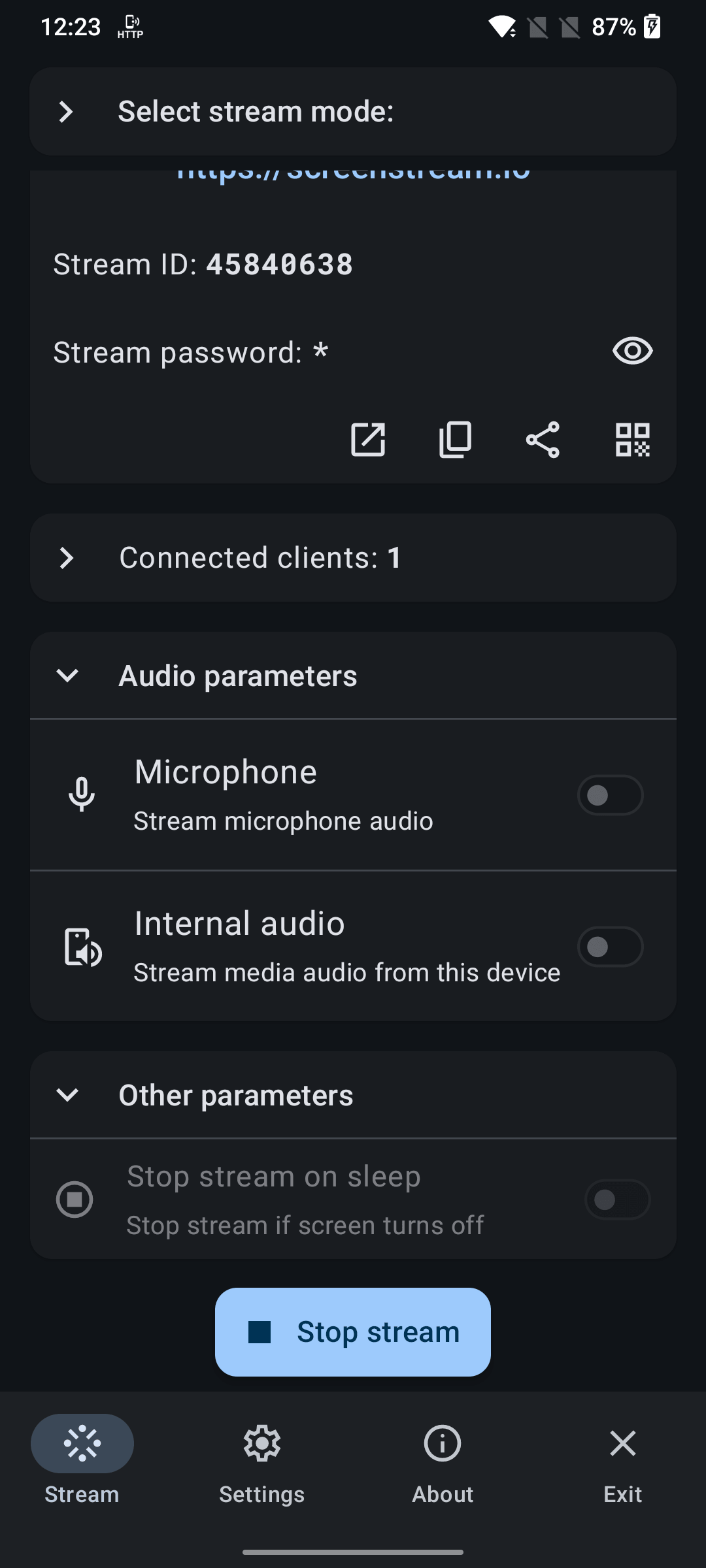 Global mode audio settings