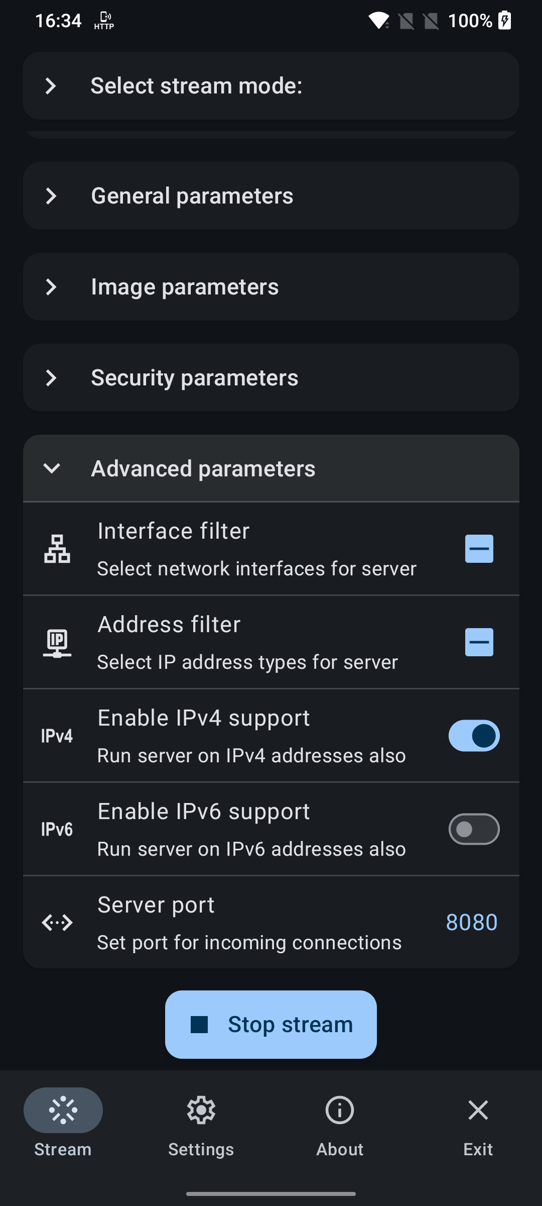 Local mode advanced settings