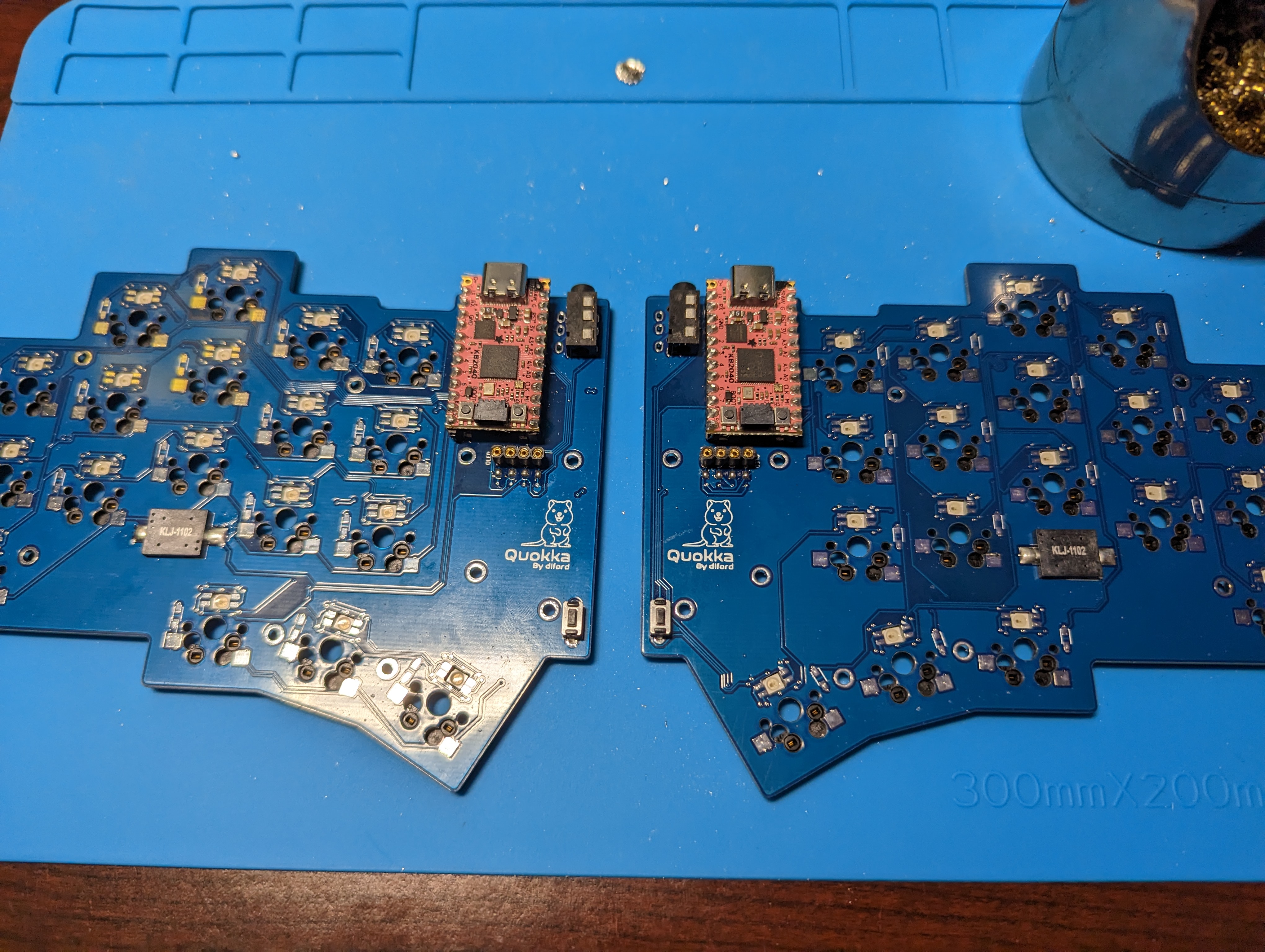 MCUs soldered in place