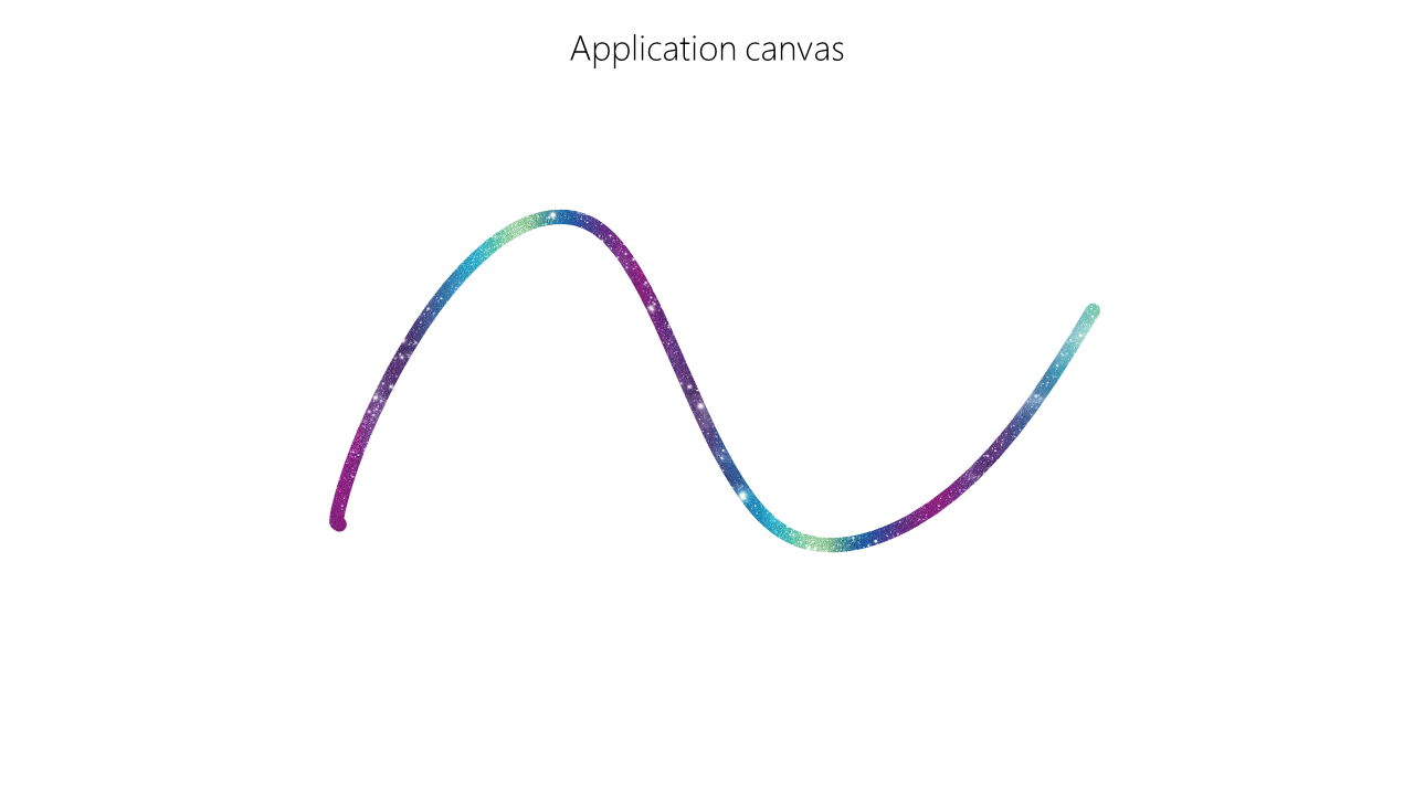 Application canvas with some application rendered ink, that replaced OS rendered ink