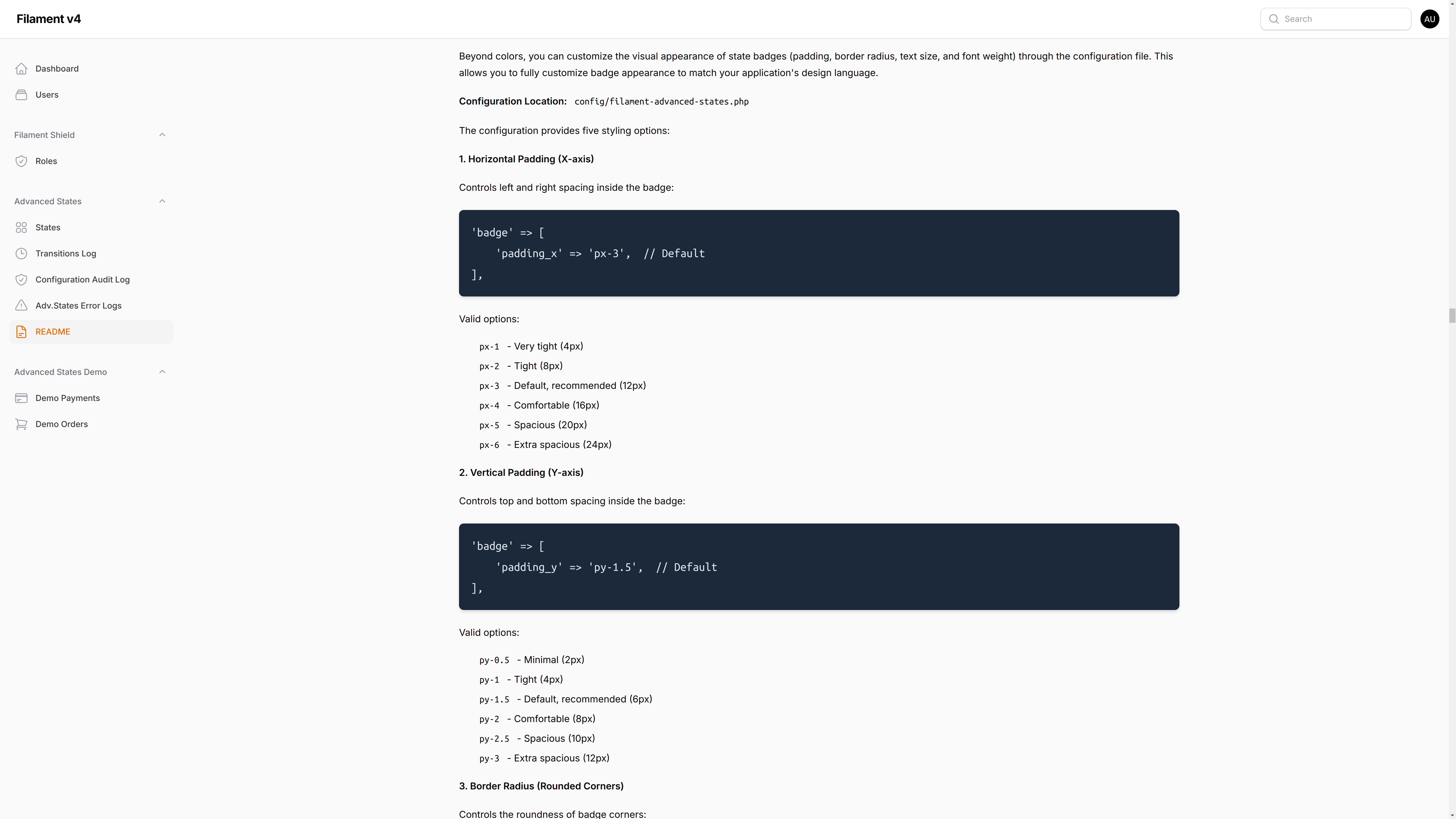 README render inside Filament – Light mode