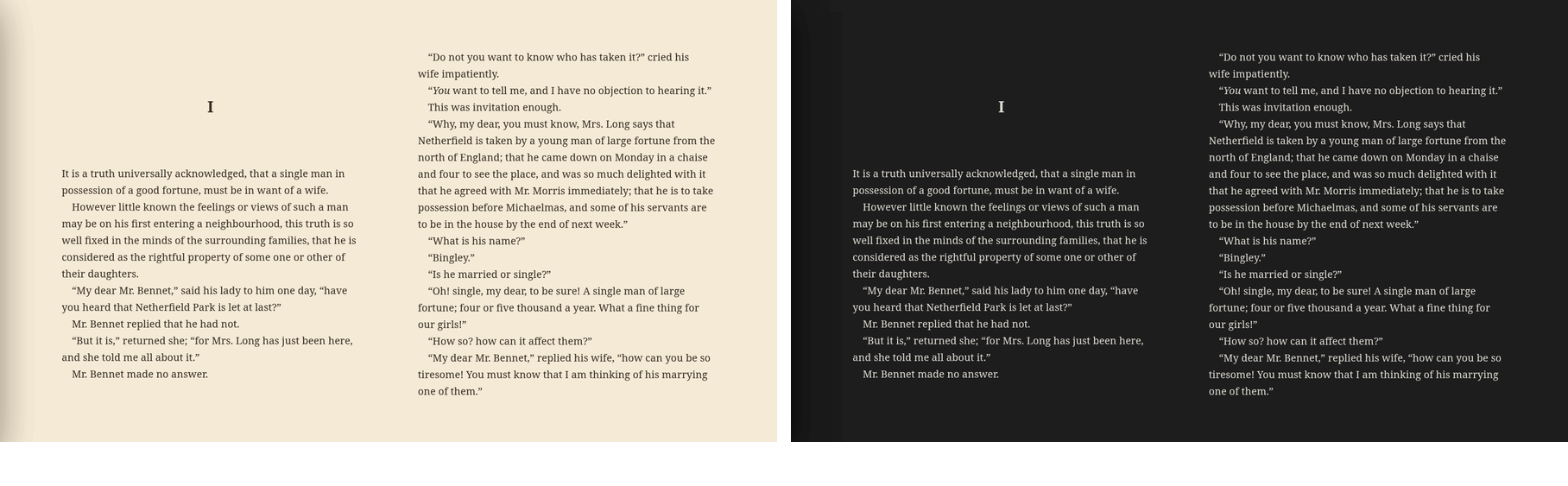 Leaf Reader in Sepia and Night reading themes