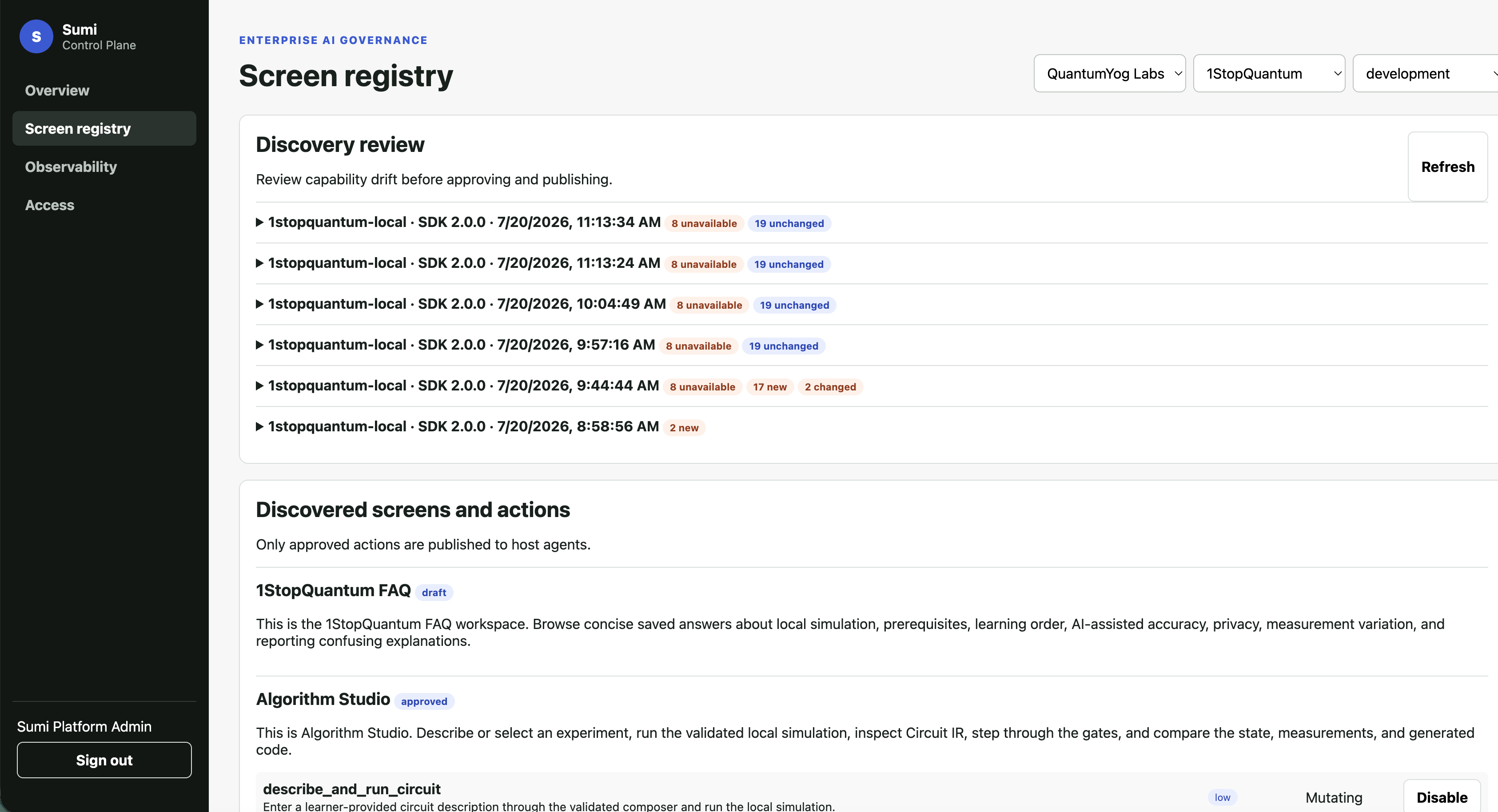 Sumi Action Registry 