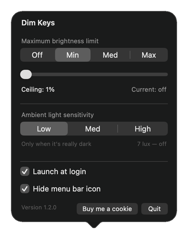 Keyboard Backlight Limiter screenshot 1