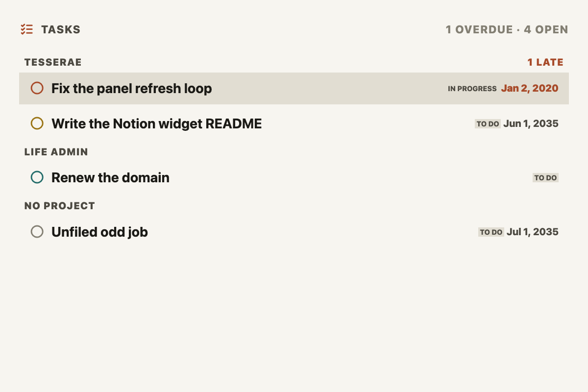 Preview of Notion, Tasks, List & Cards