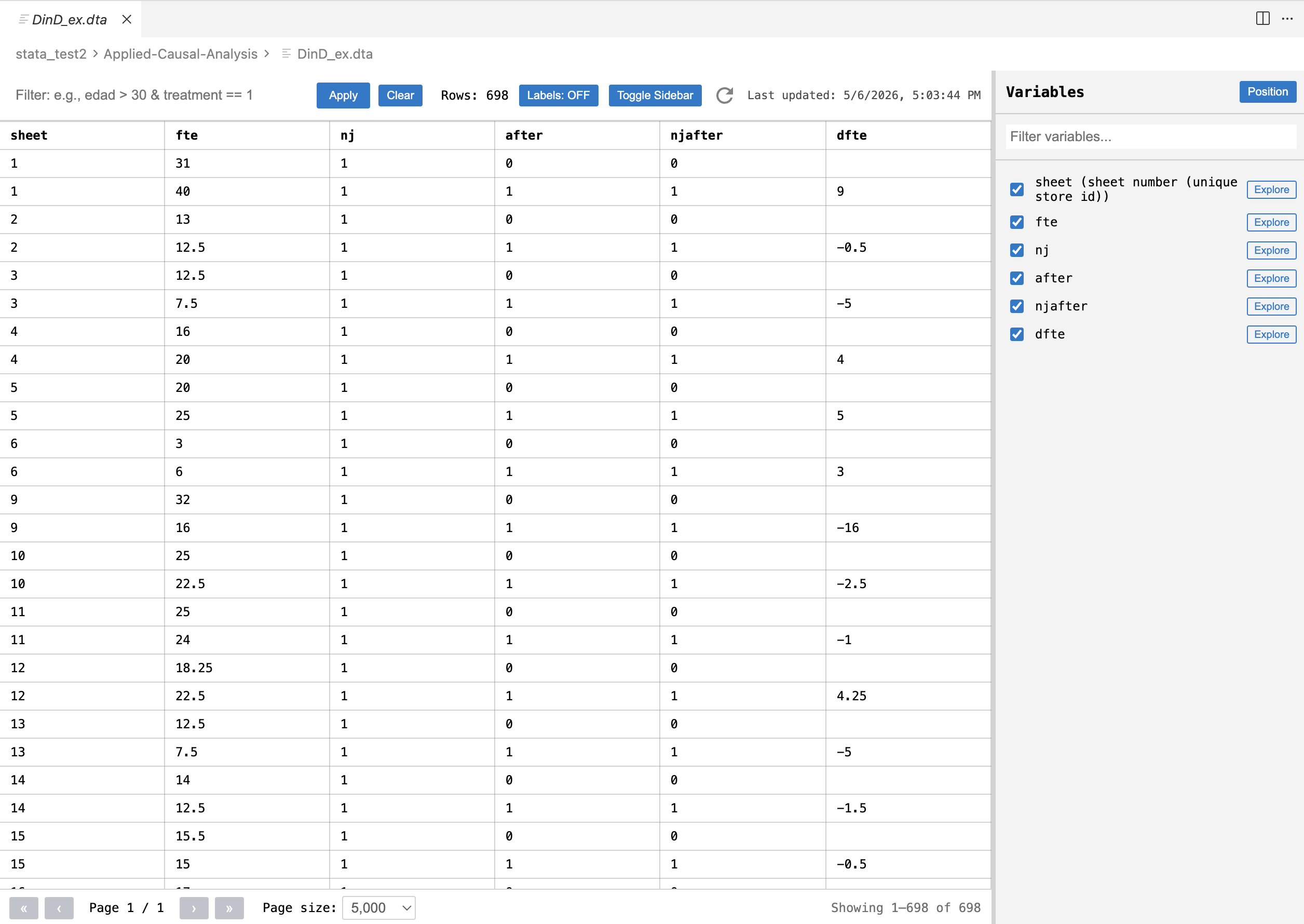 Stata Viewer screenshot