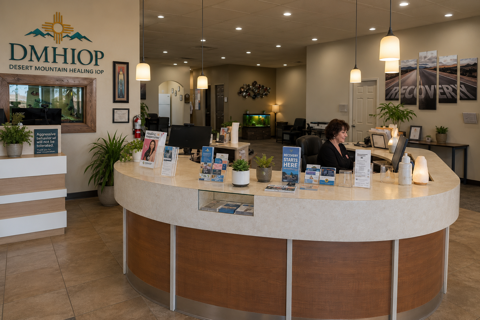 Welcoming front desk at Desert Mountain Healing IOP