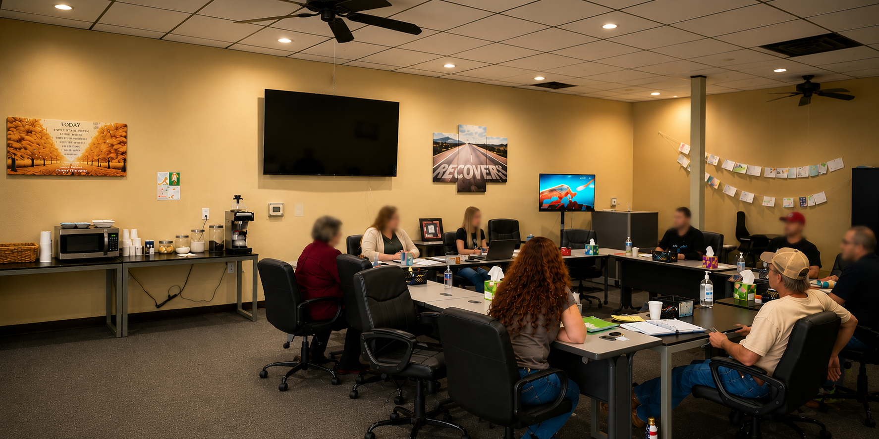 Adults participating in supportive IOP group therapy
