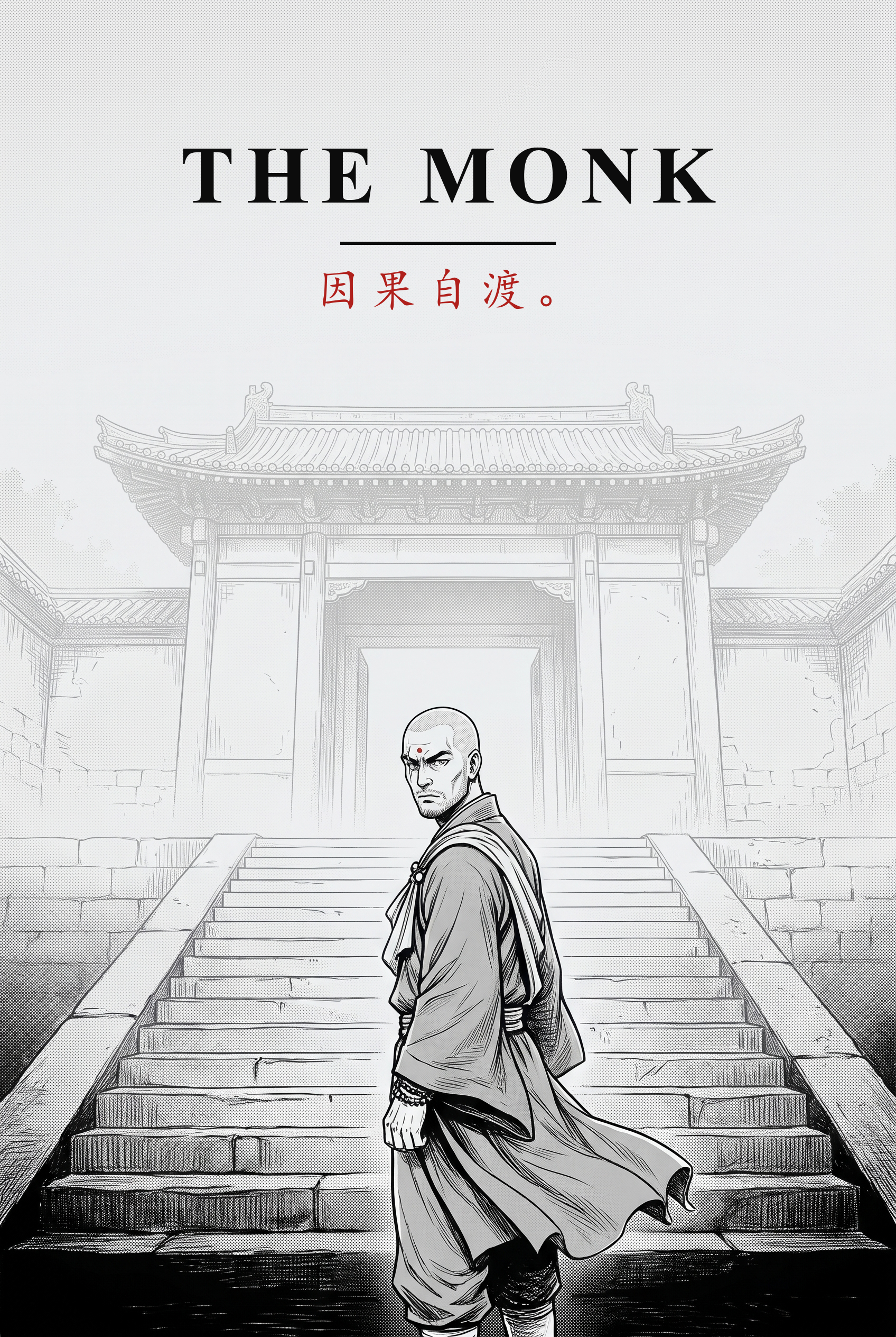 封面：山门晨雾中的和尚