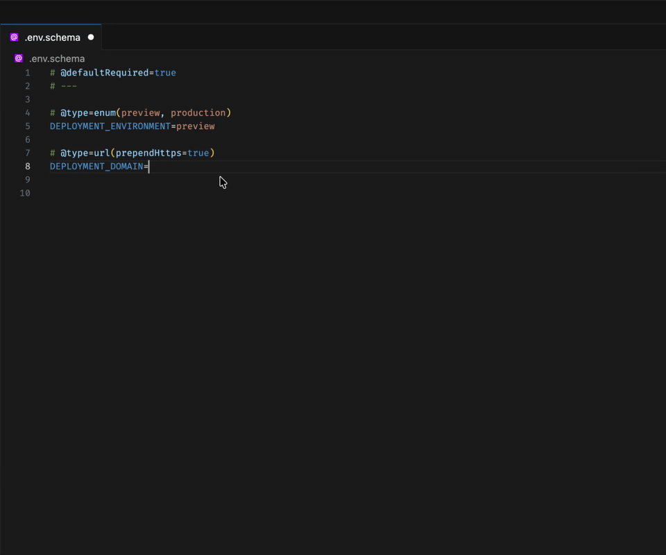 @env-spec key reference completion