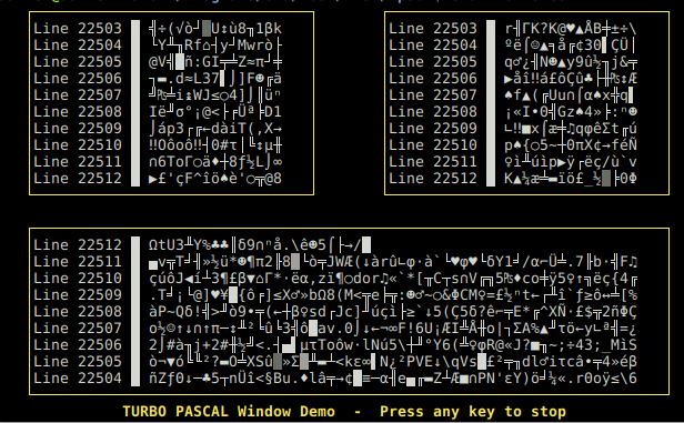 Image of WINDOW.PAS running