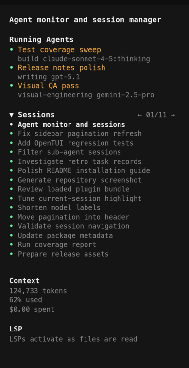 OpenCode sidebar demo