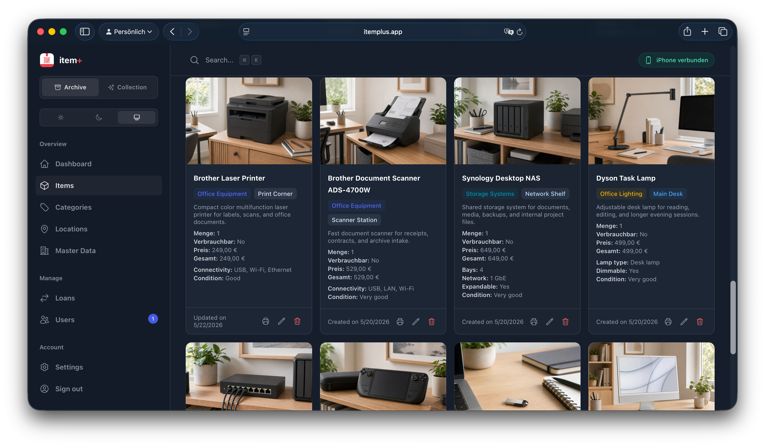 Items grid screenshot