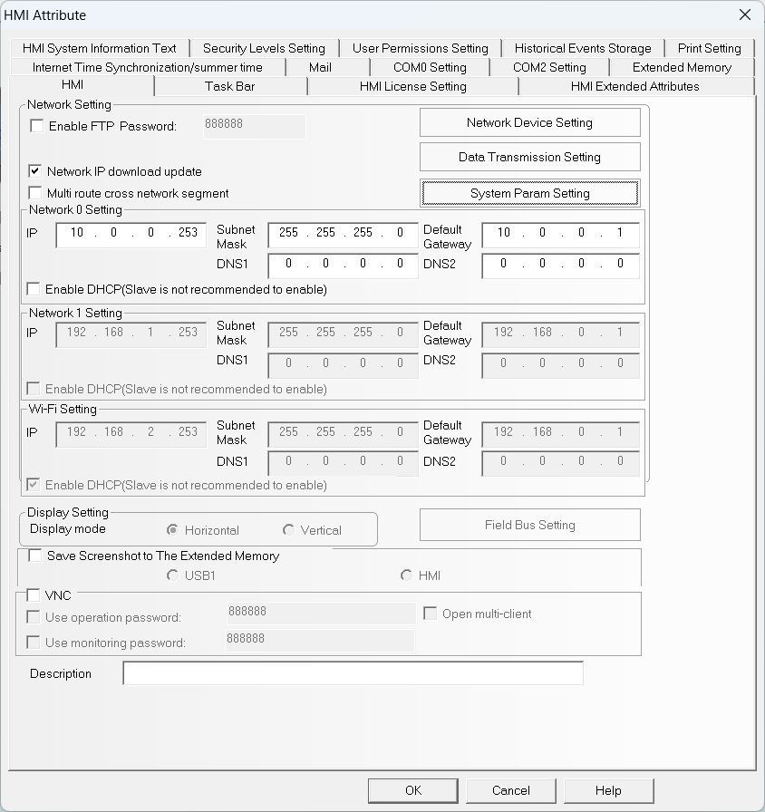 Kinco network configuration