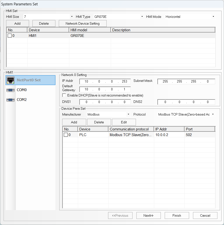 Kinco Modbus TCP device