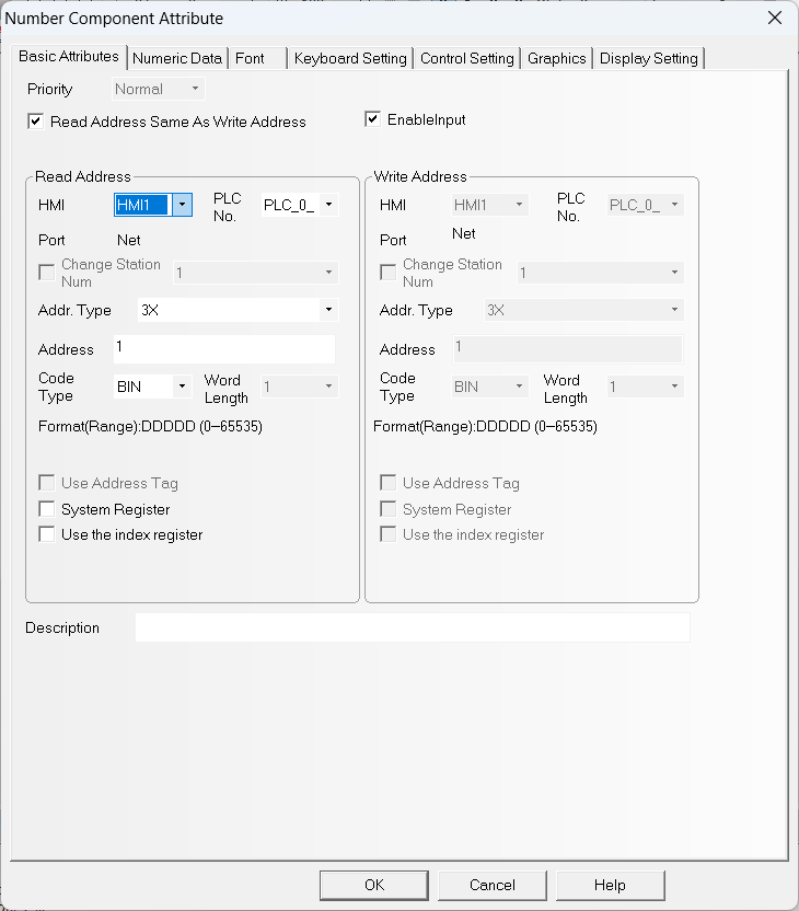 Kinco button configuration