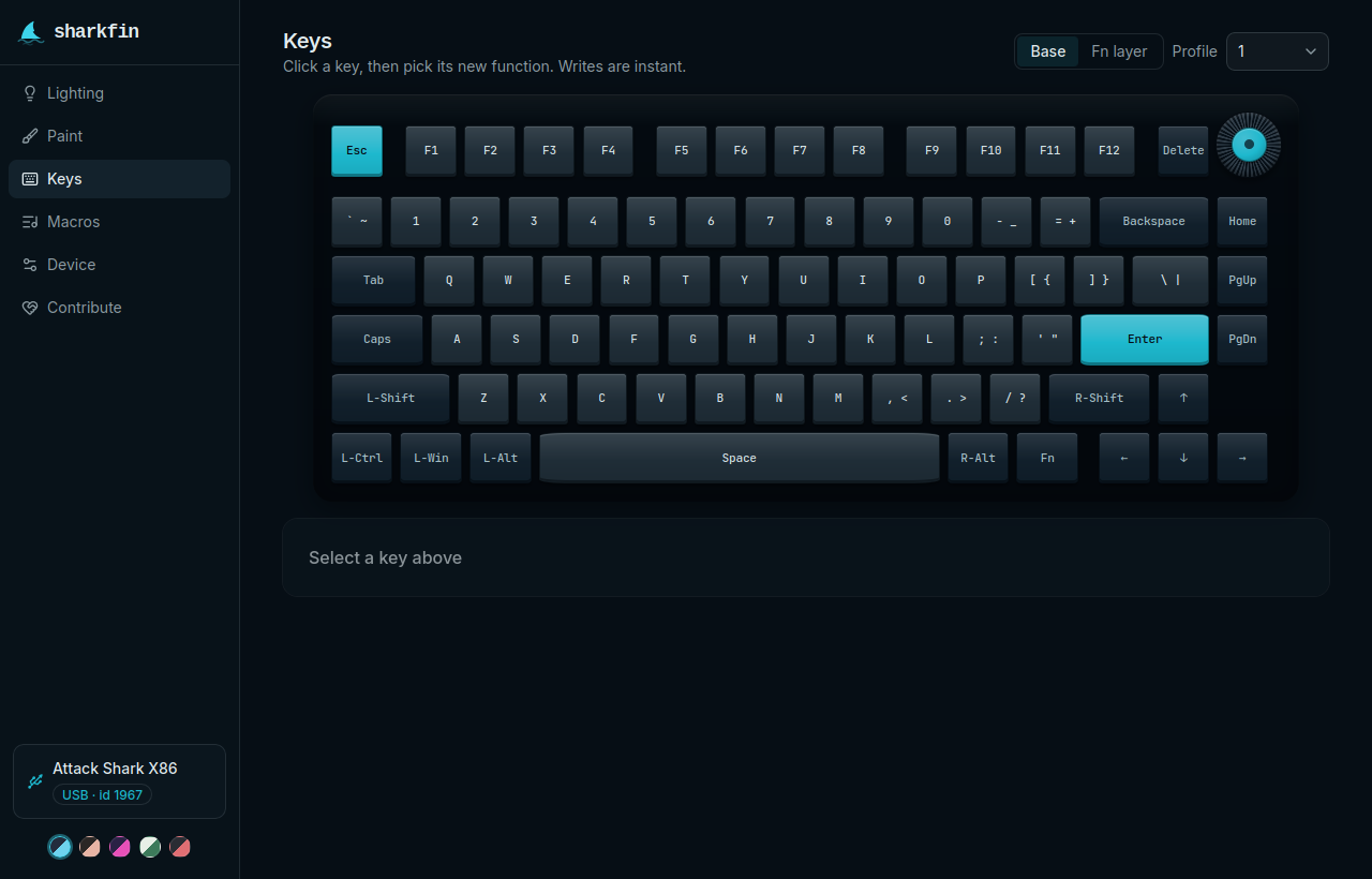 Screenshot of sharkfin