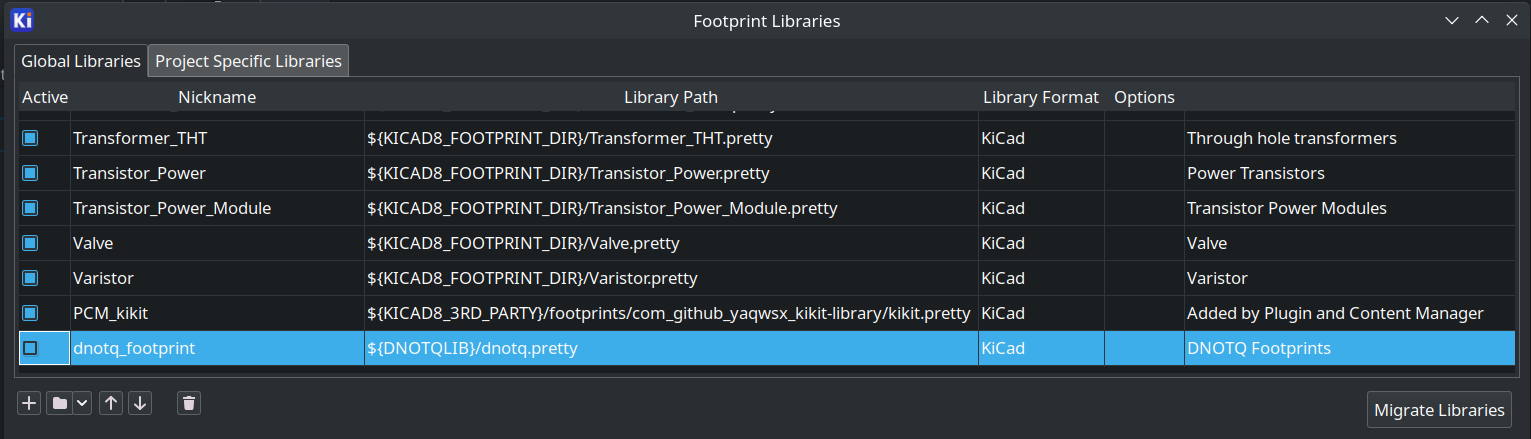 Manage Footprint Libraries