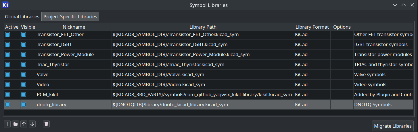 Manage Symbol Libraries