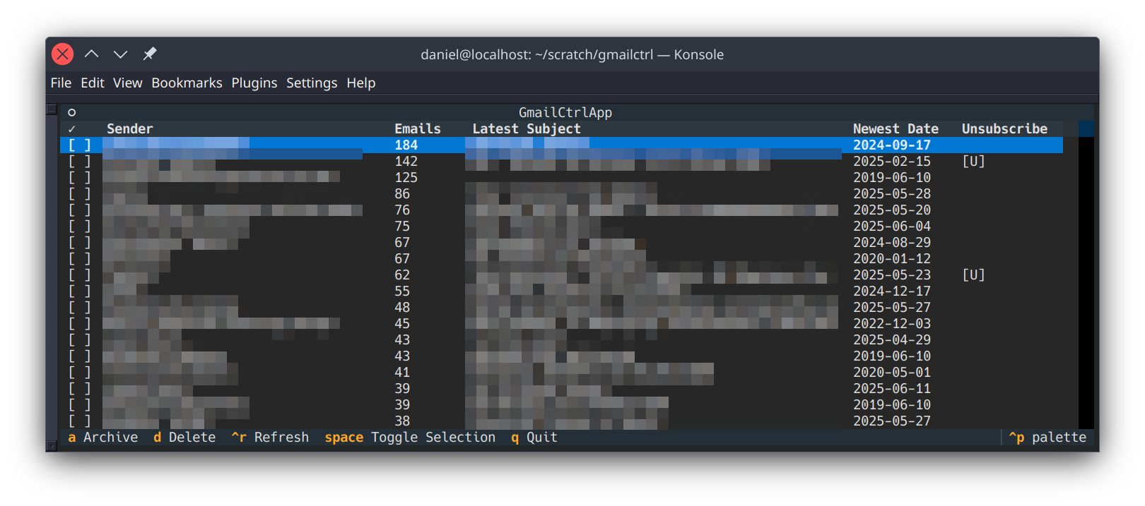gmailctrl screenshot