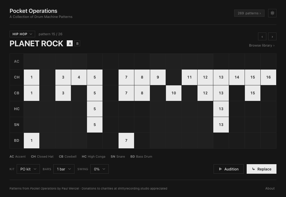 Main dialog, dark theme
