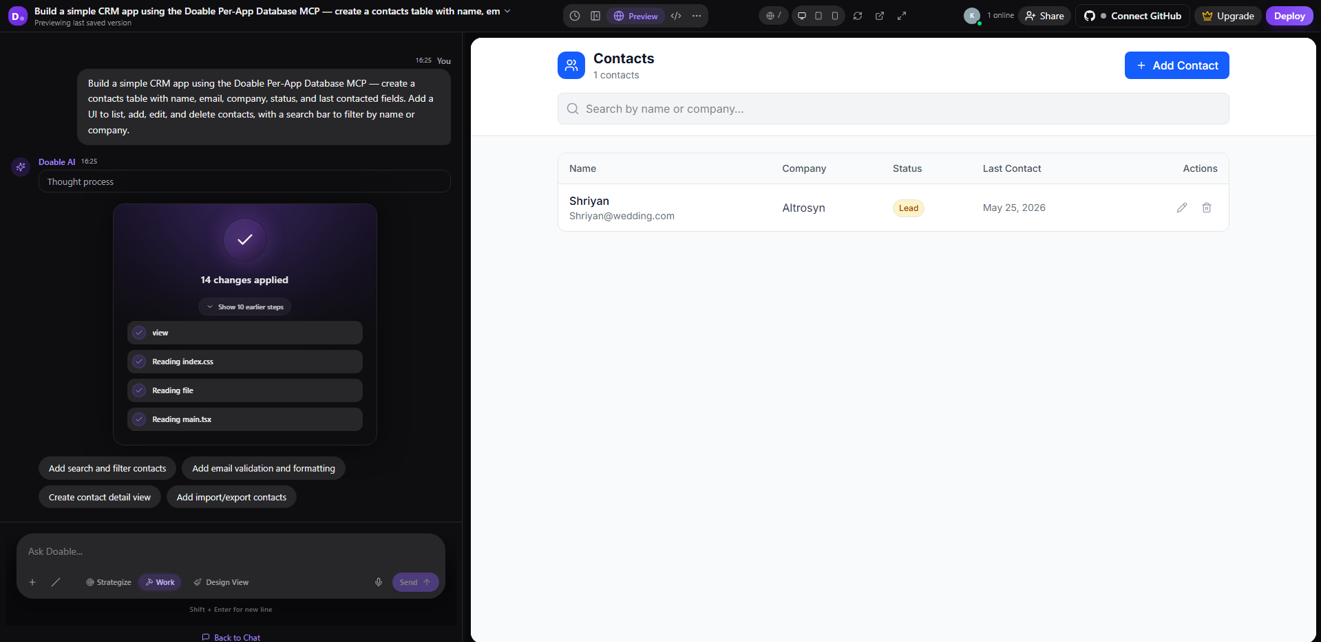 Doable Per-App Database MCP