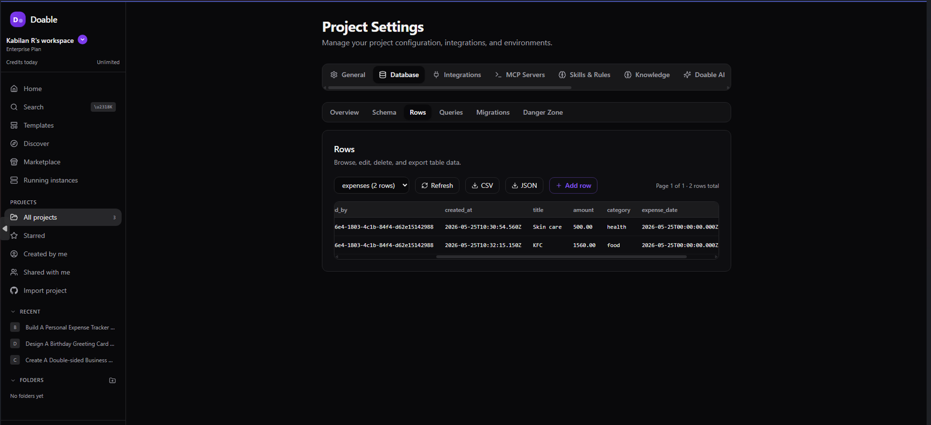 In-Process Backend with RLS