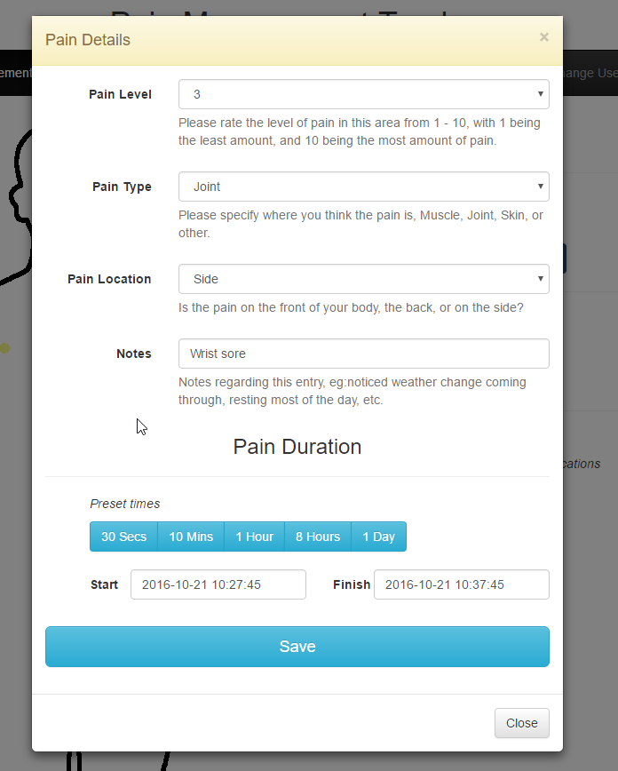 GitHub - doatesy/Pain-Management-Tracker: Simple HTML/JS app for ...