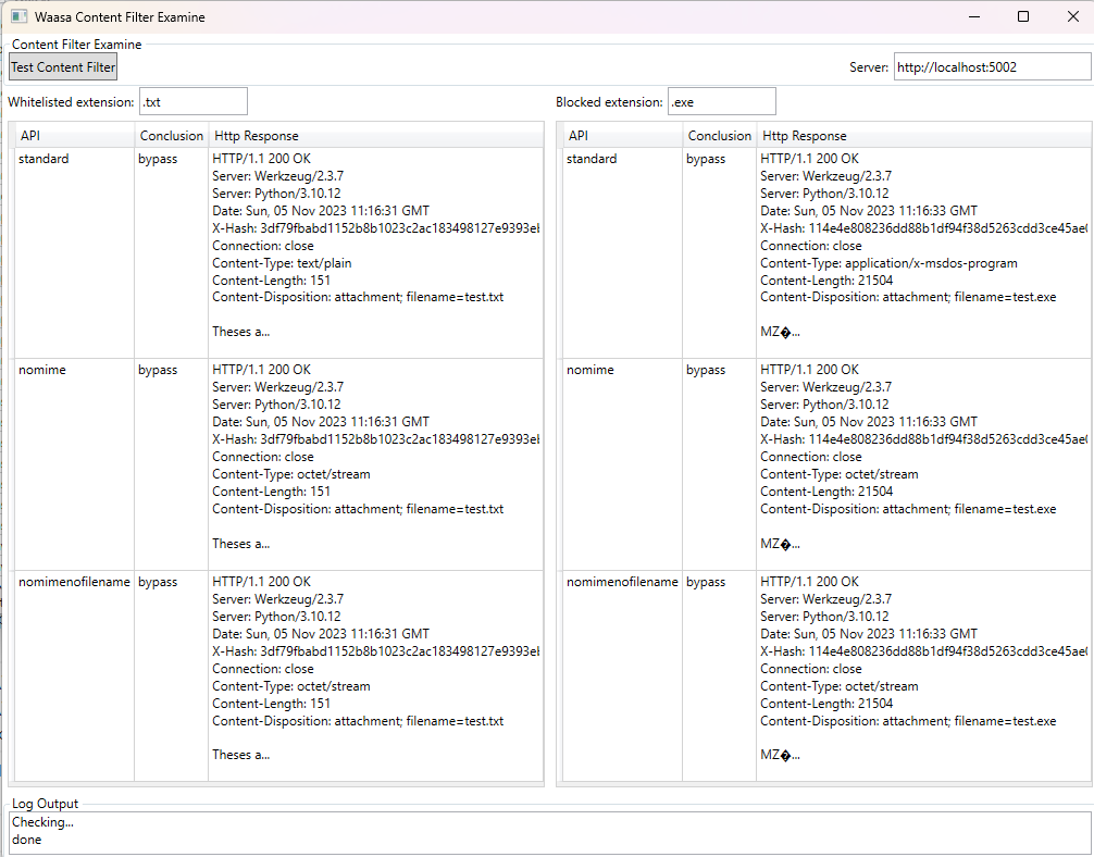 Waasa Content Filter Examine