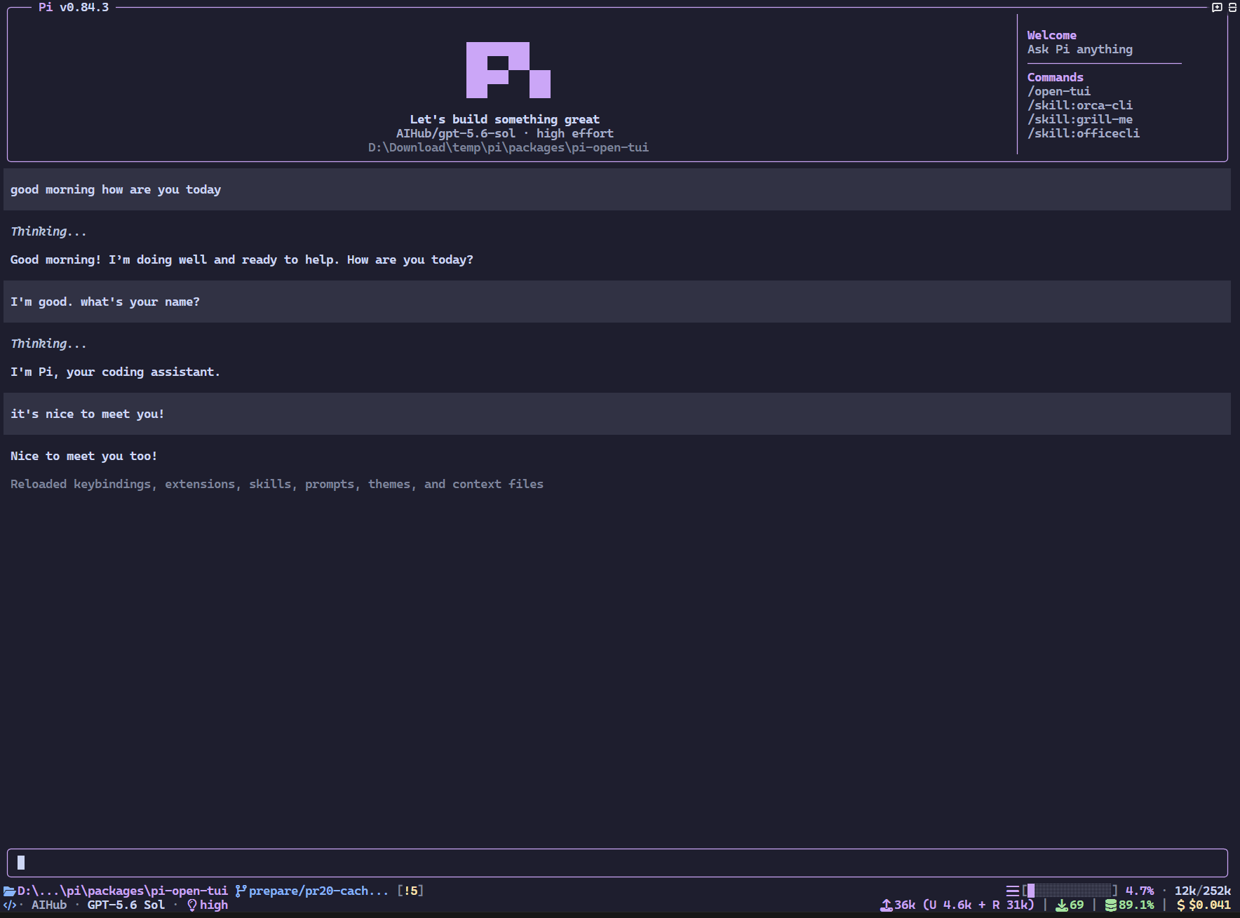 pi-open-tui-fixed screenshot 1