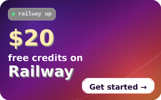 Deploy on Railway — $20 free credits