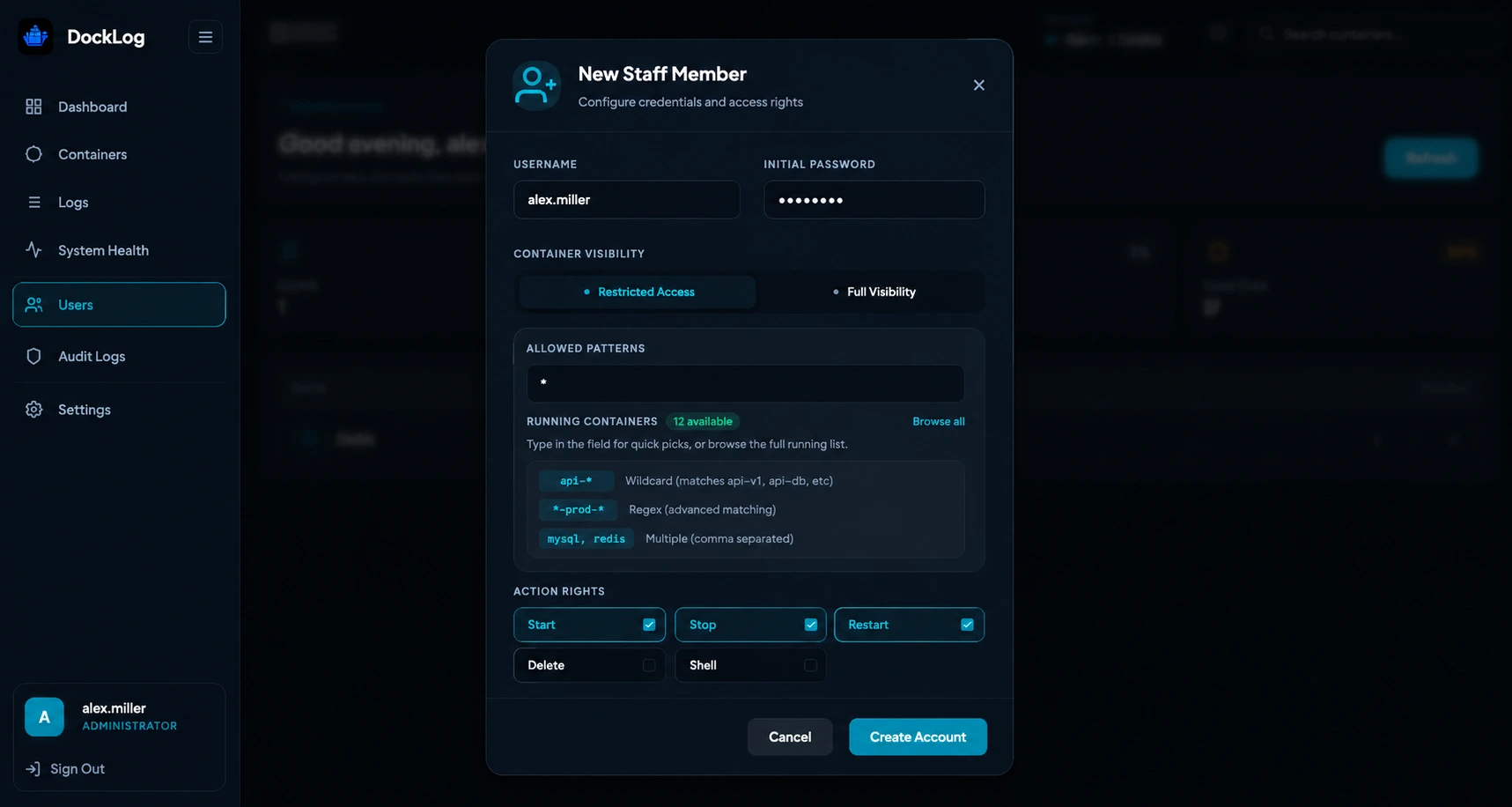 DockLog RBAC Preview