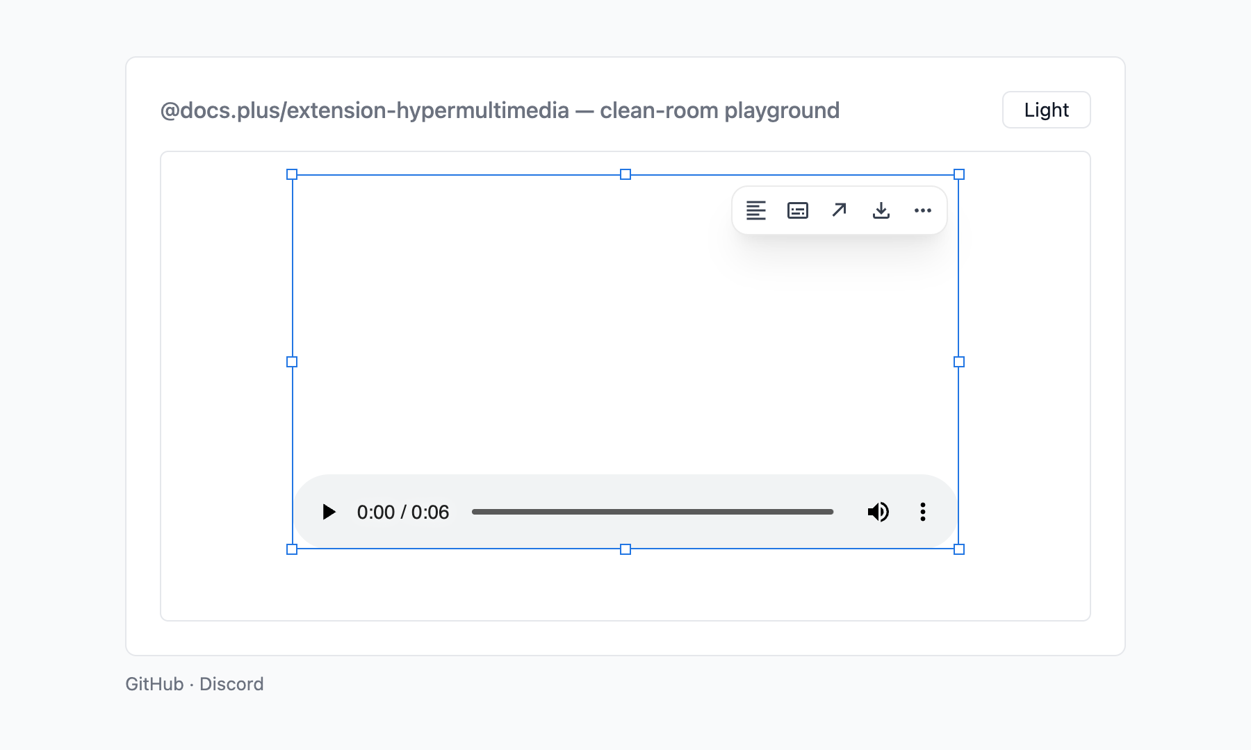 Audio node with native controls