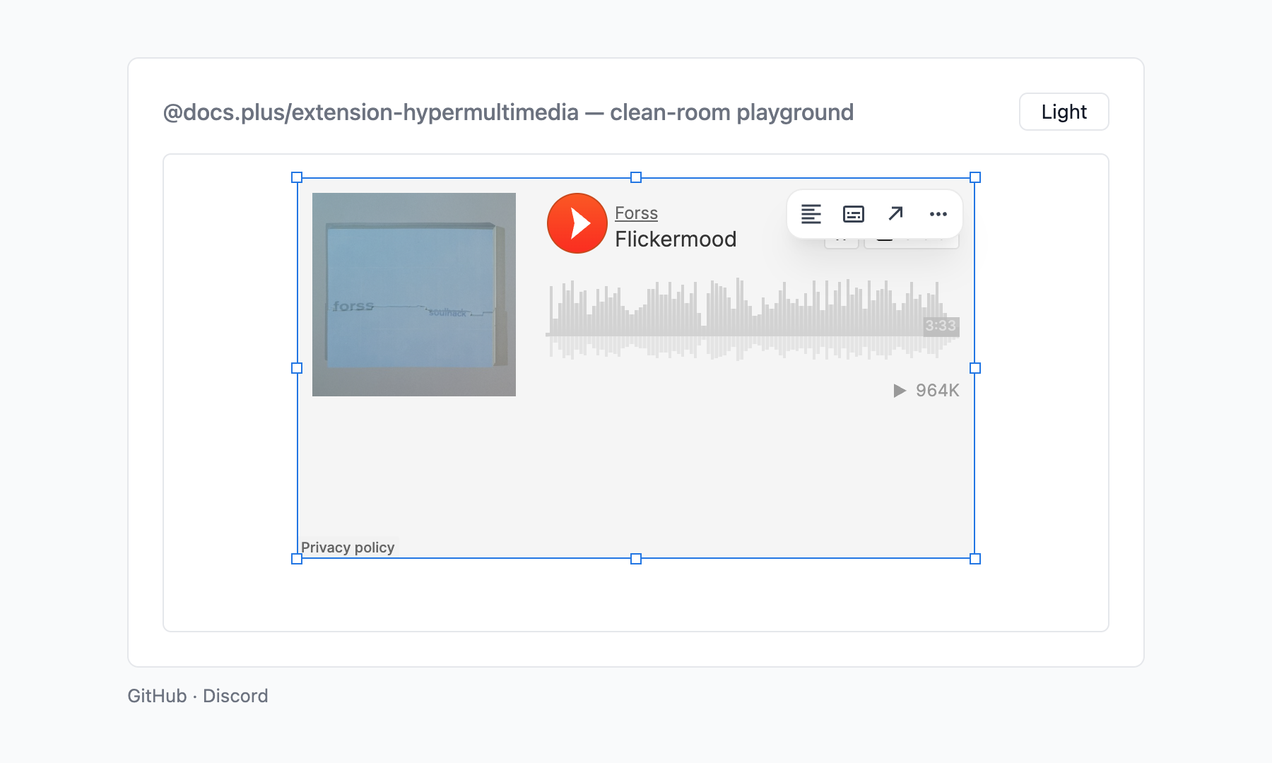 SoundCloud embed widget