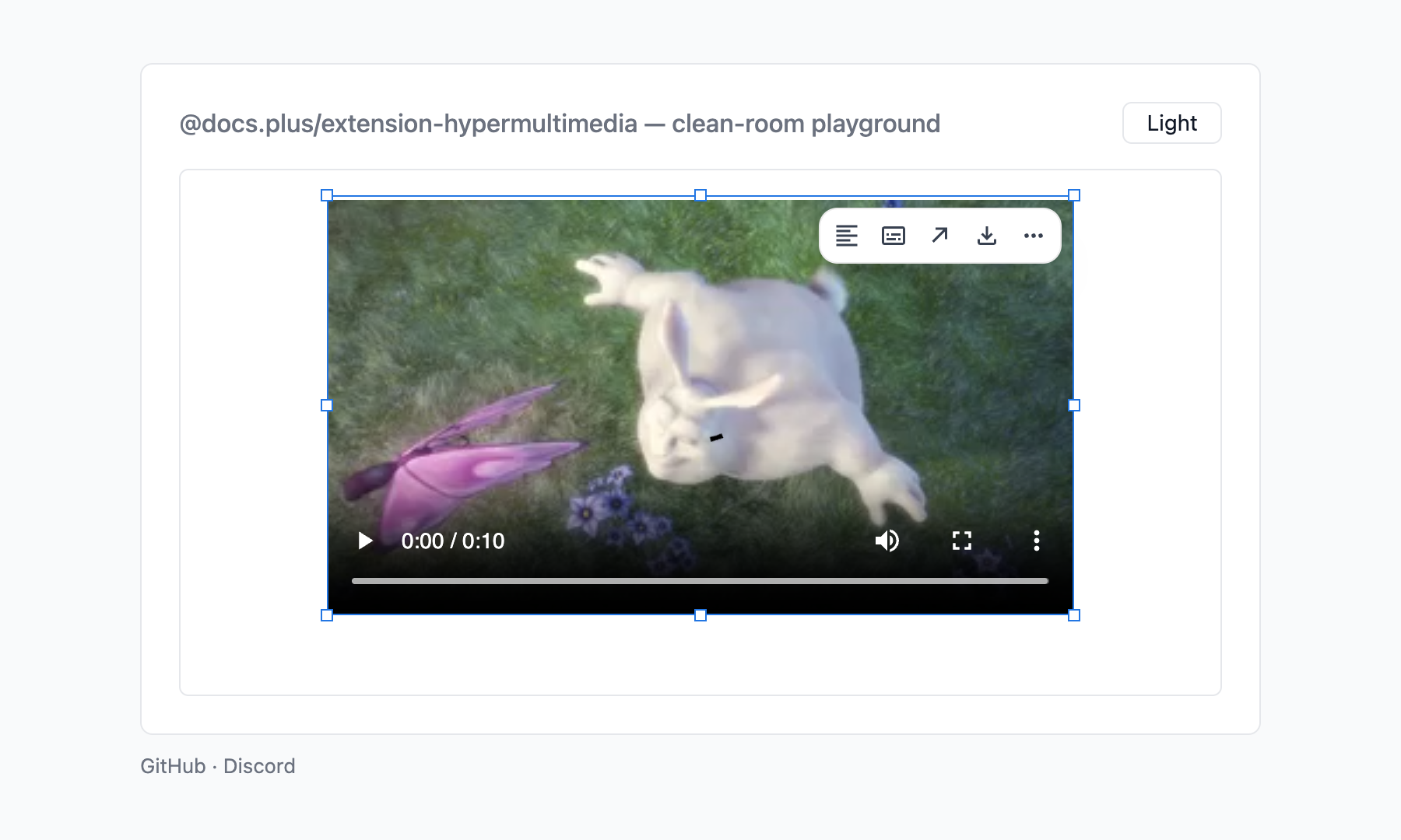 Video node with native controls