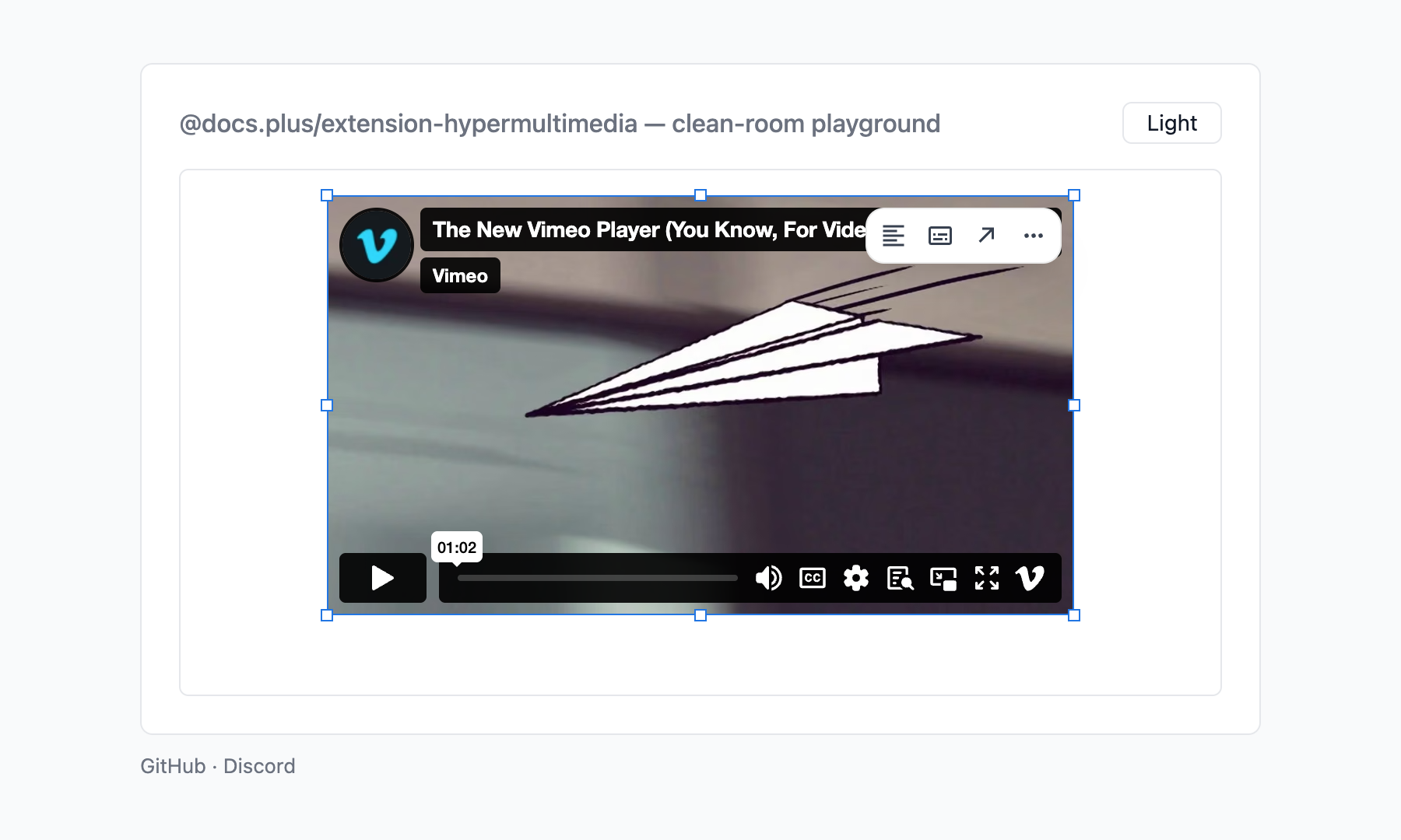 Vimeo embed player