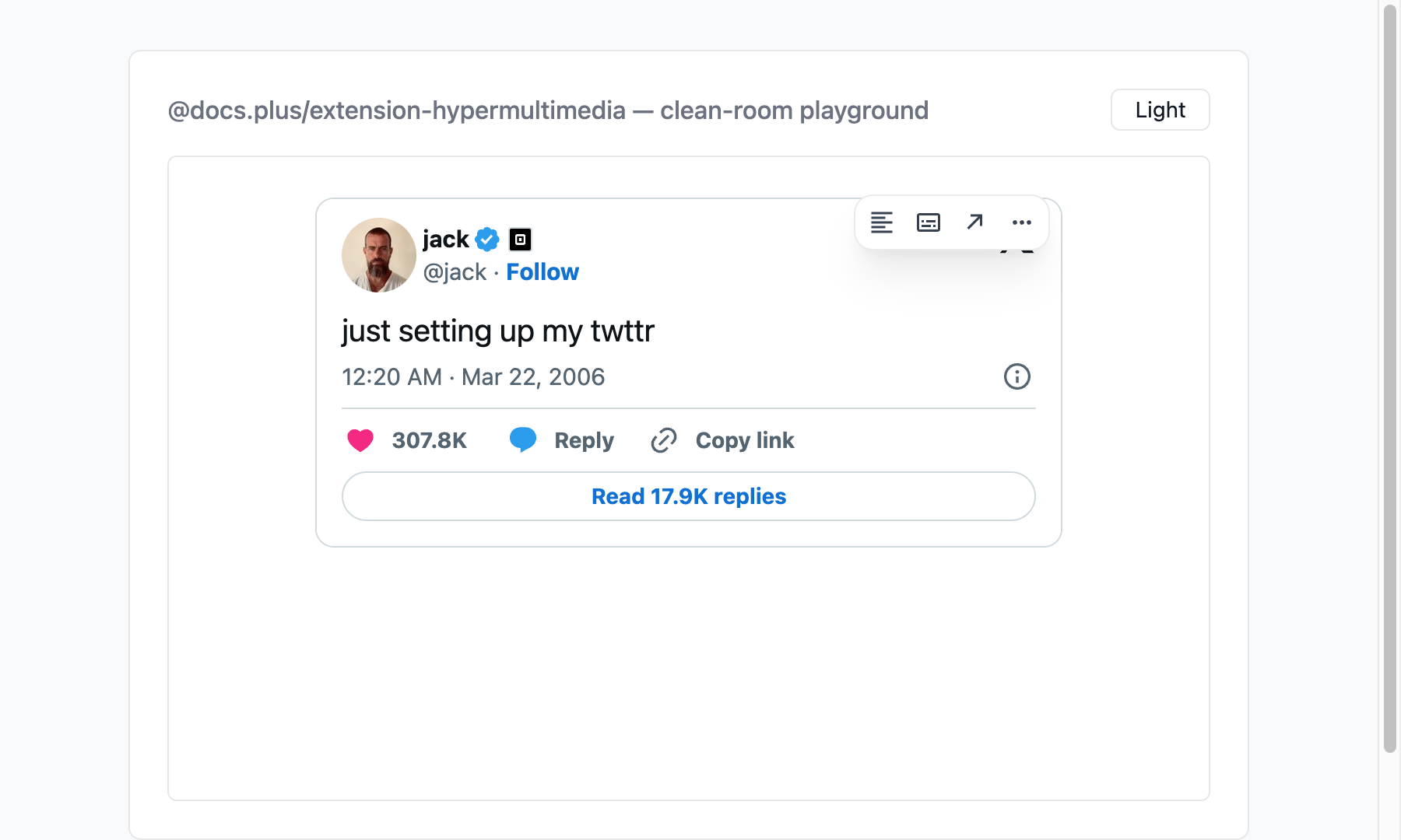 X post blockquote embed