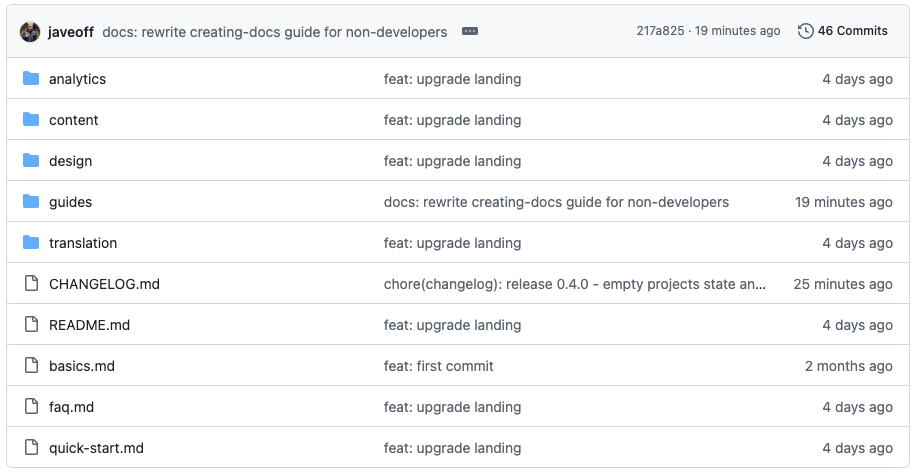Screenshot: Repository file list with README.md highlighted