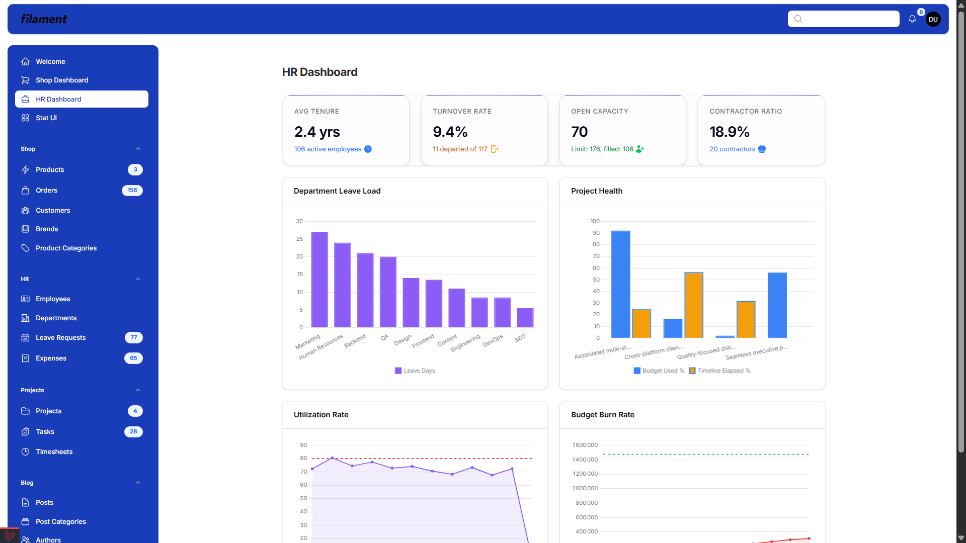 HR Dashboard (light)