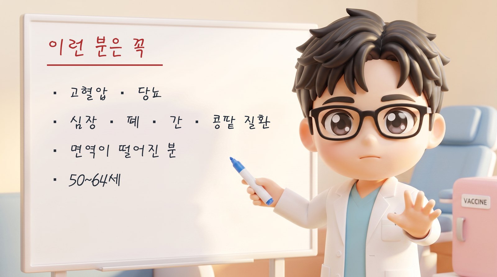 독감 예방접종을 특히 권하는 만성질환자